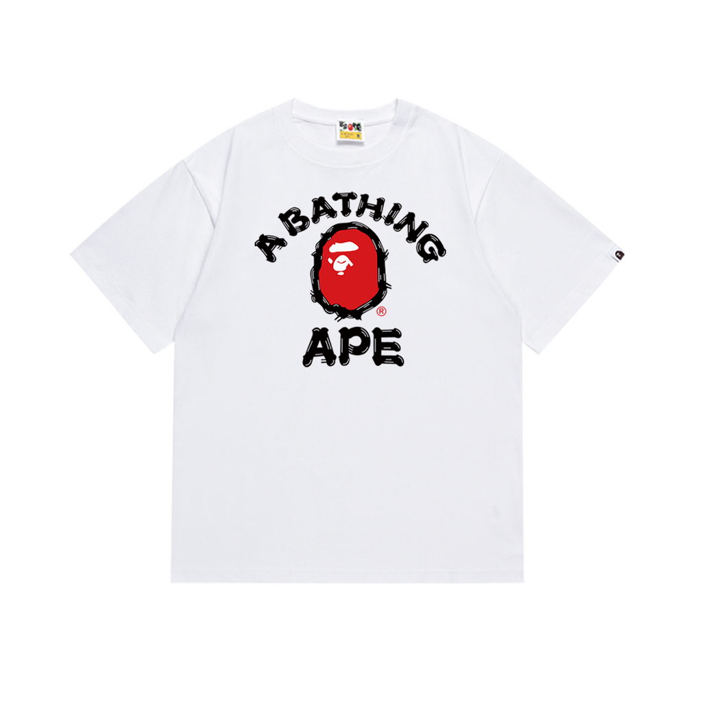 Bathing Shark and ape head print T-Shirt NextBlock