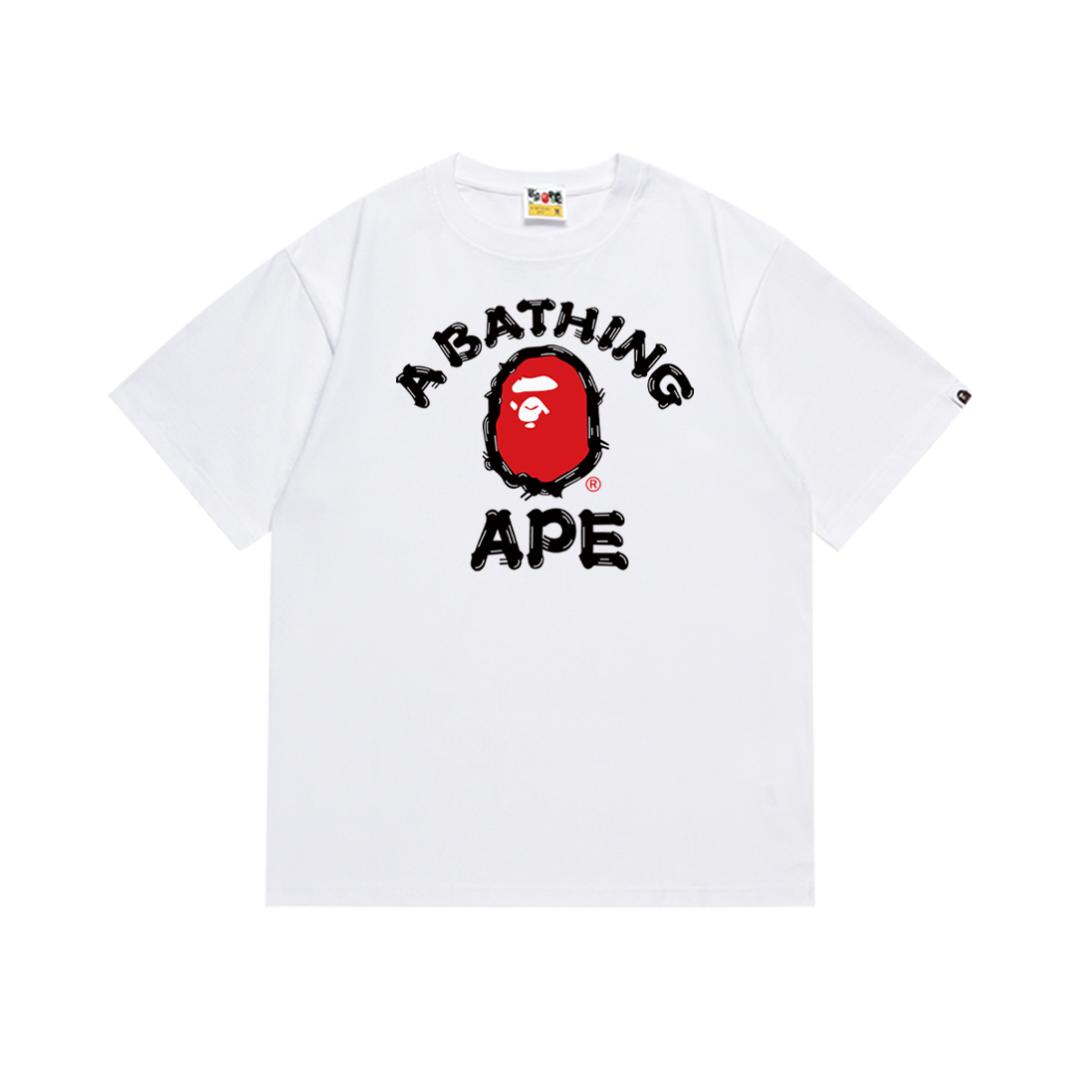 Bathing Shark and ape head print T-Shirt NextBlock