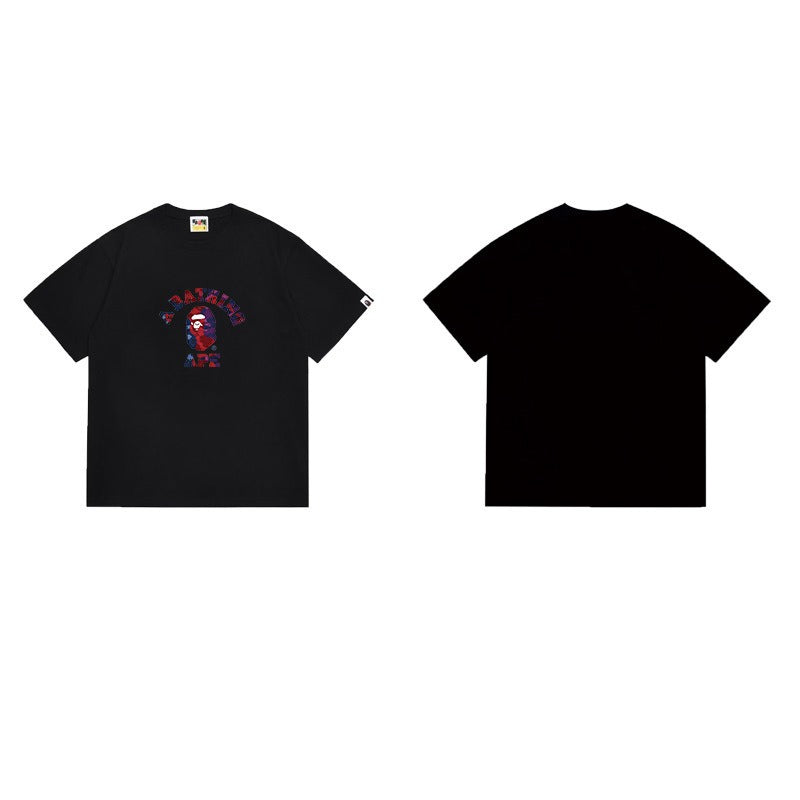 Bathing Shark and ape head print T Shirts NextBlock