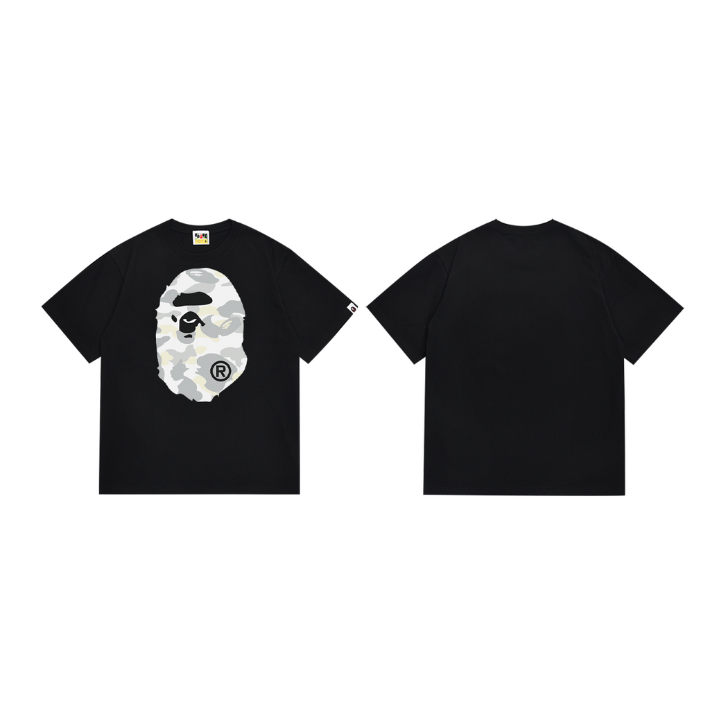 Bathing Shark and ape head print T-Shirt NextBlock