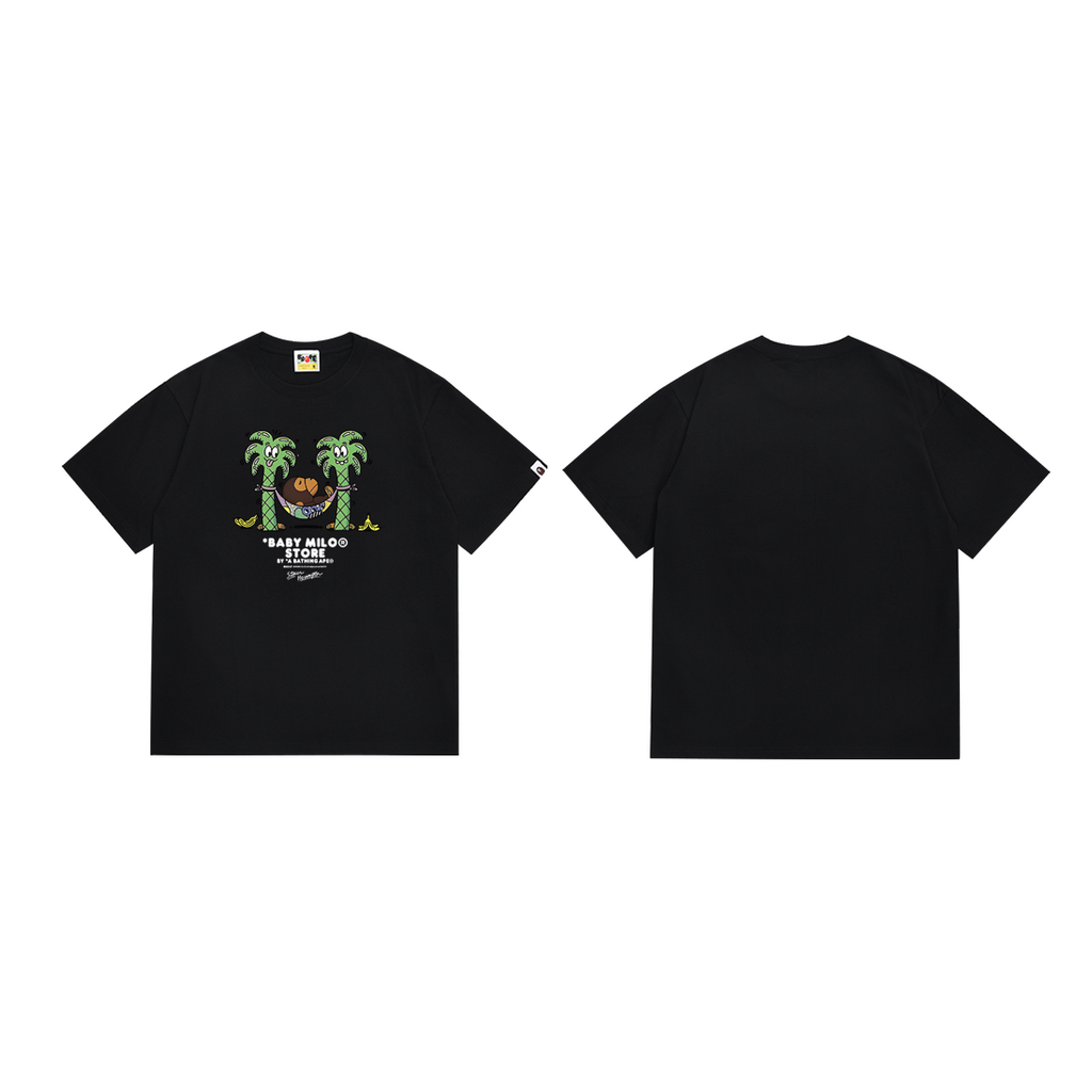 Bathing Shark and ape head print T-Shirt NextBlock