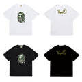 Bathing Shark and ape head print T Shirts NextBlock