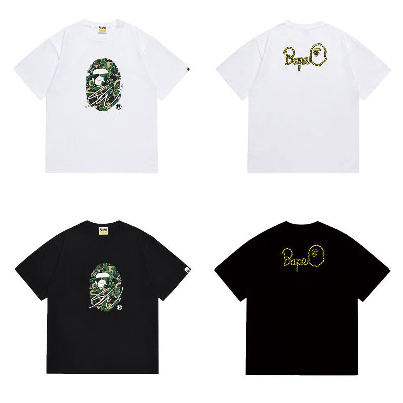Bathing Shark and ape head print T Shirts NextBlock