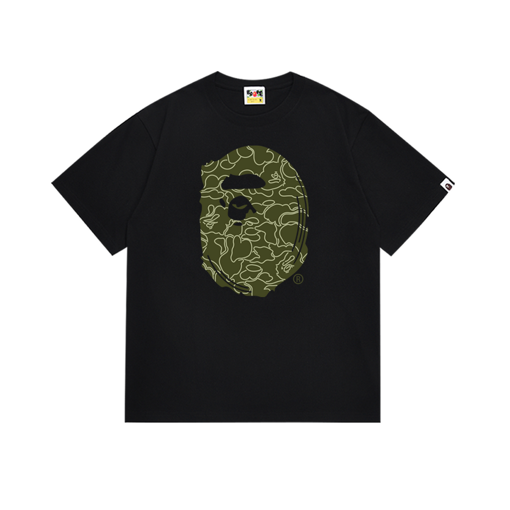 Bathing Shark and ape head print T-Shirt NextBlock