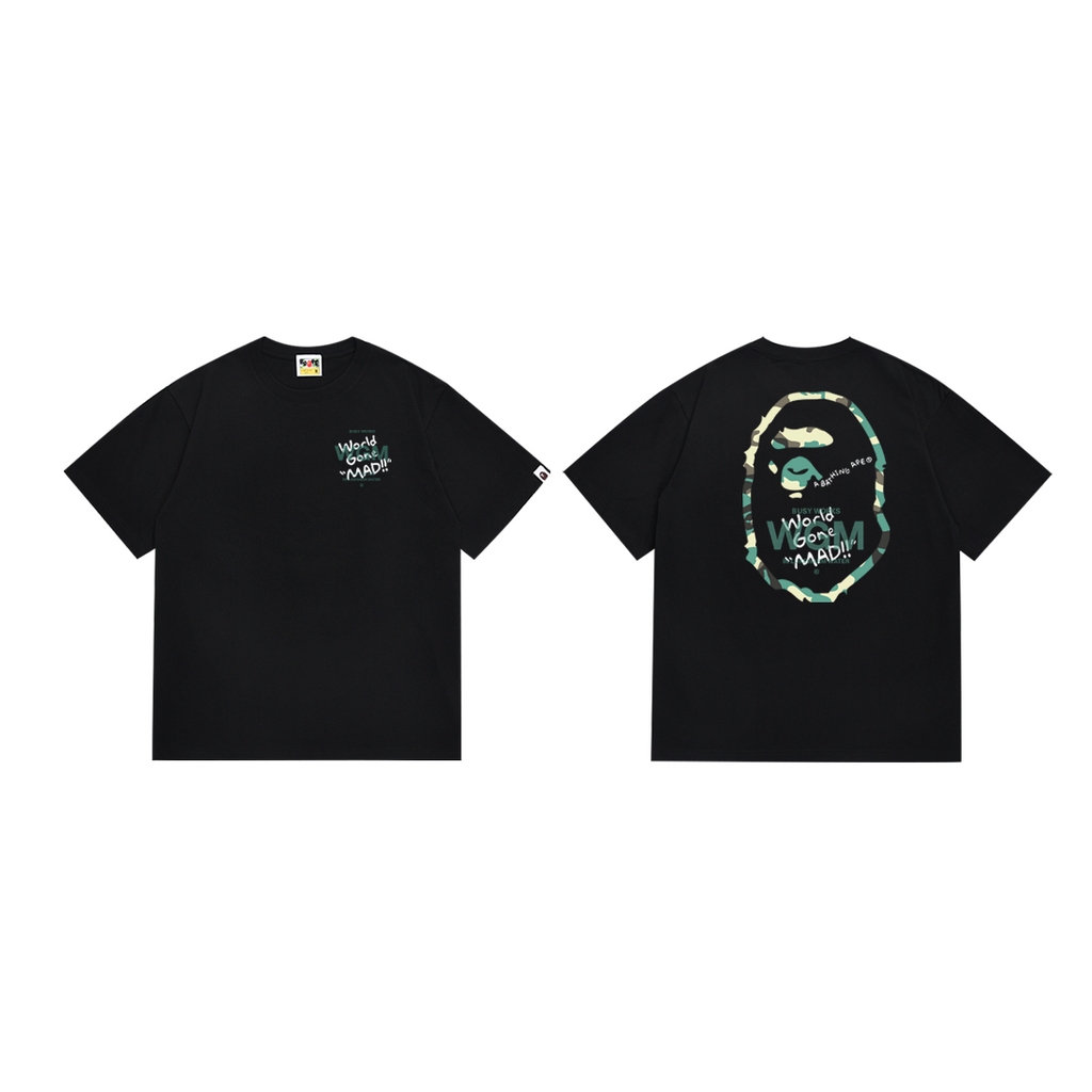 Bathing Shark and ape head print T-Shirt NextBlock