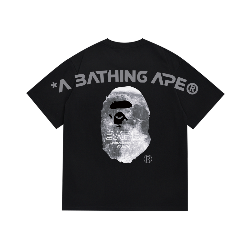 Bathing Shark and ape head print T-Shirt NextBlock