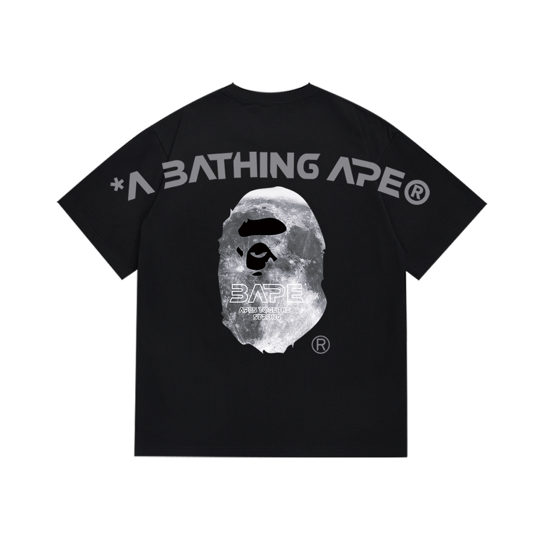 Bathing Shark and ape head print T-Shirt NextBlock
