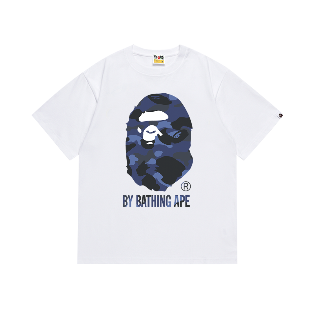 Bathing Shark and ape head print T-Shirt NextBlock