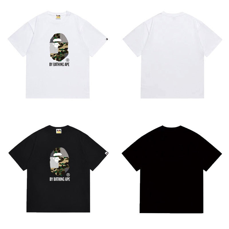 Bathing Shark and ape head print T Shirts NextBlock