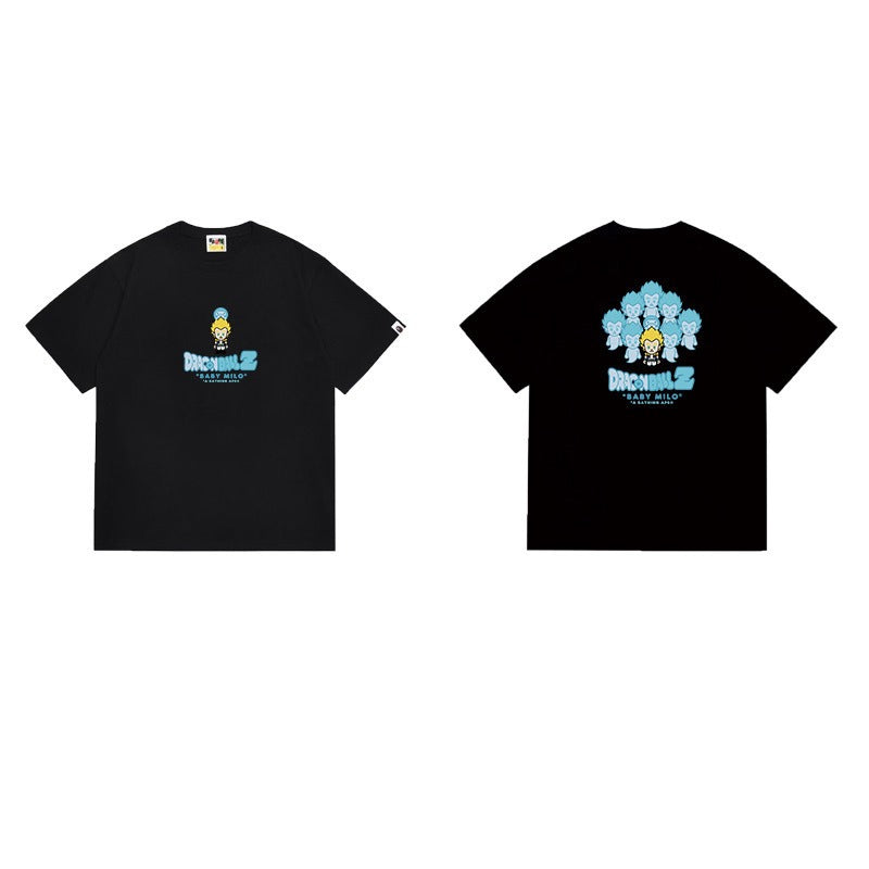 Bathing Shark and ape head print T Shirts NextBlock