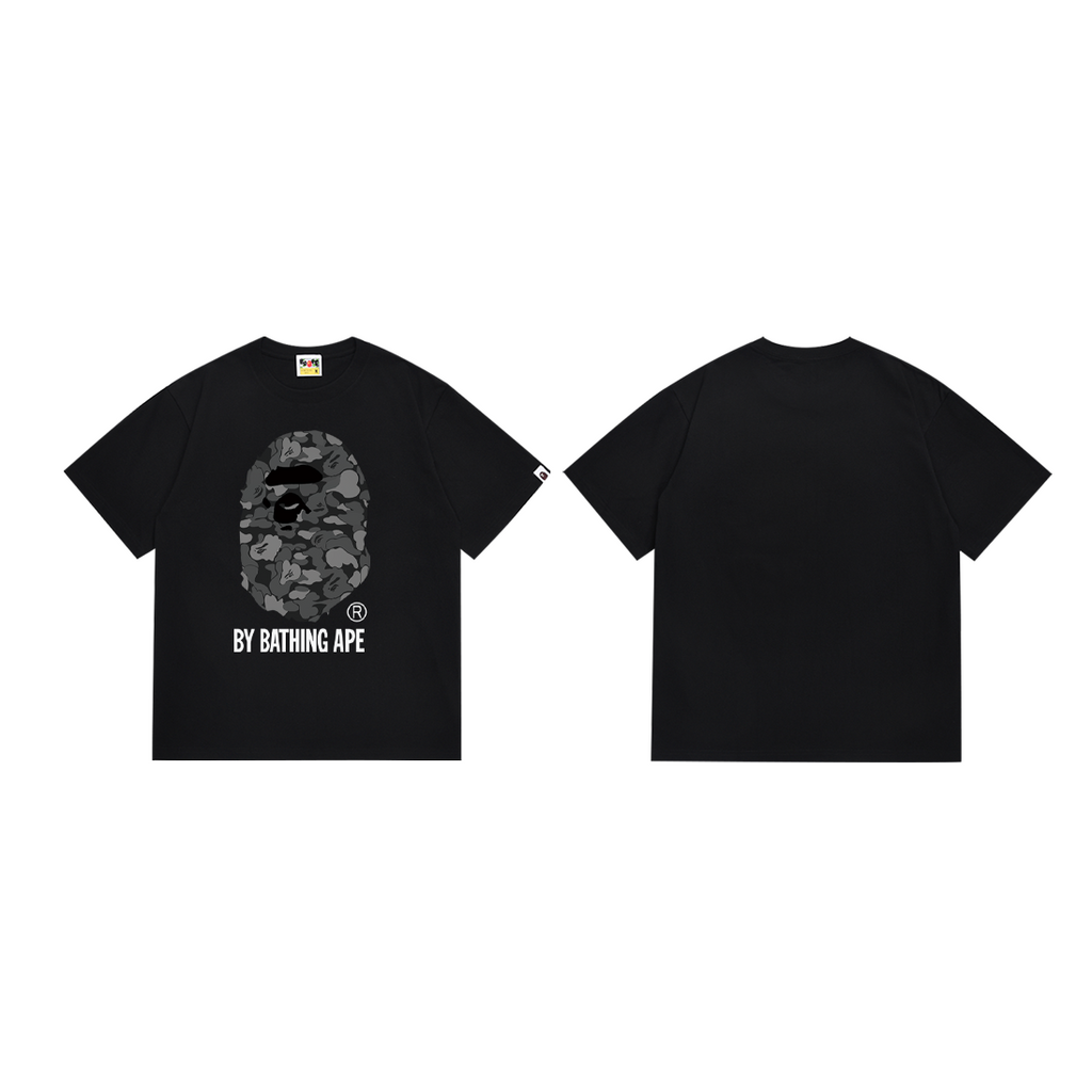 Bathing Shark and ape head print T-Shirt NextBlock