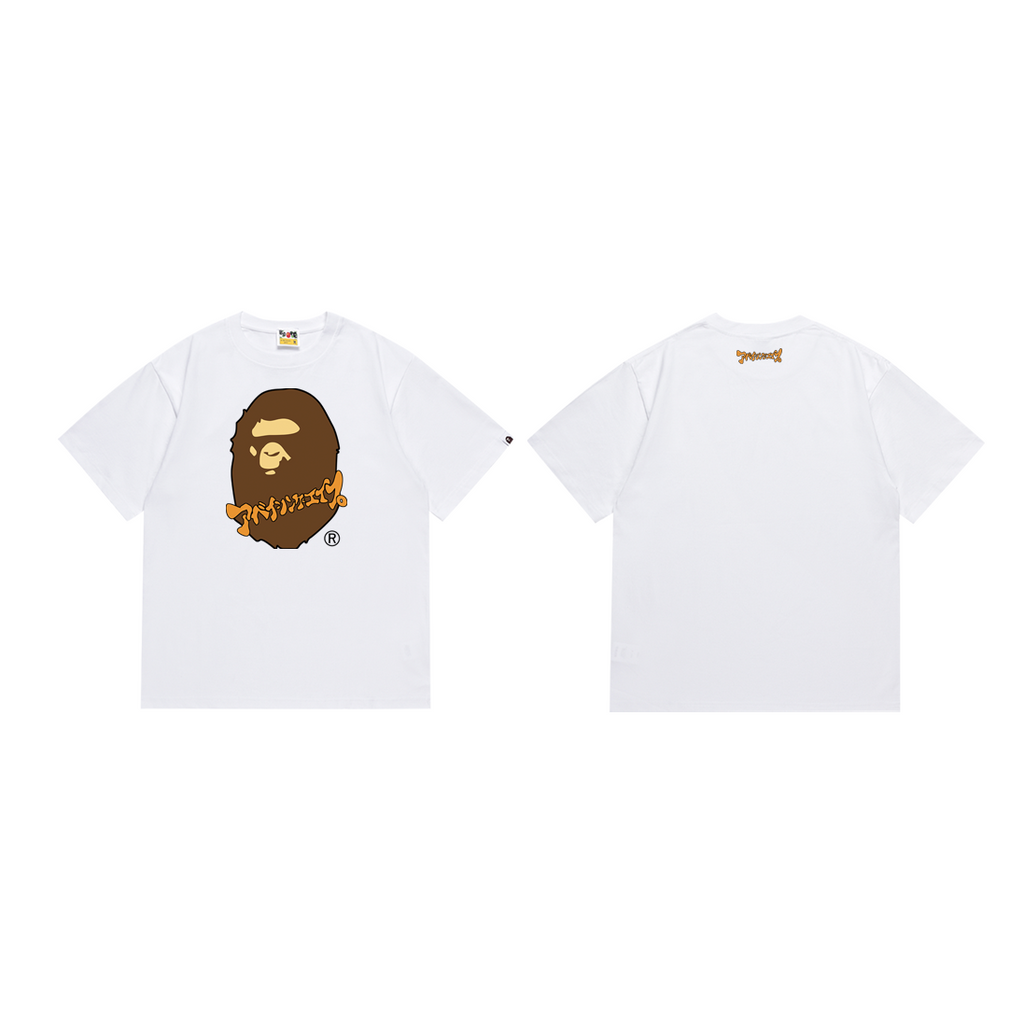 Bathing Shark and ape head print T-Shirt NextBlock