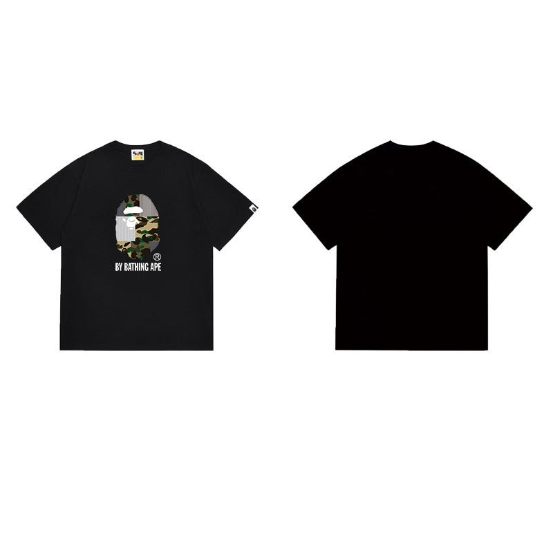 Bathing Shark and ape head print T Shirts NextBlock