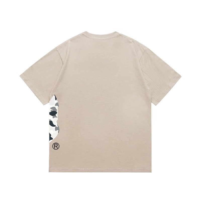 Bathing Shark and ape head print T Shirts NextBlock