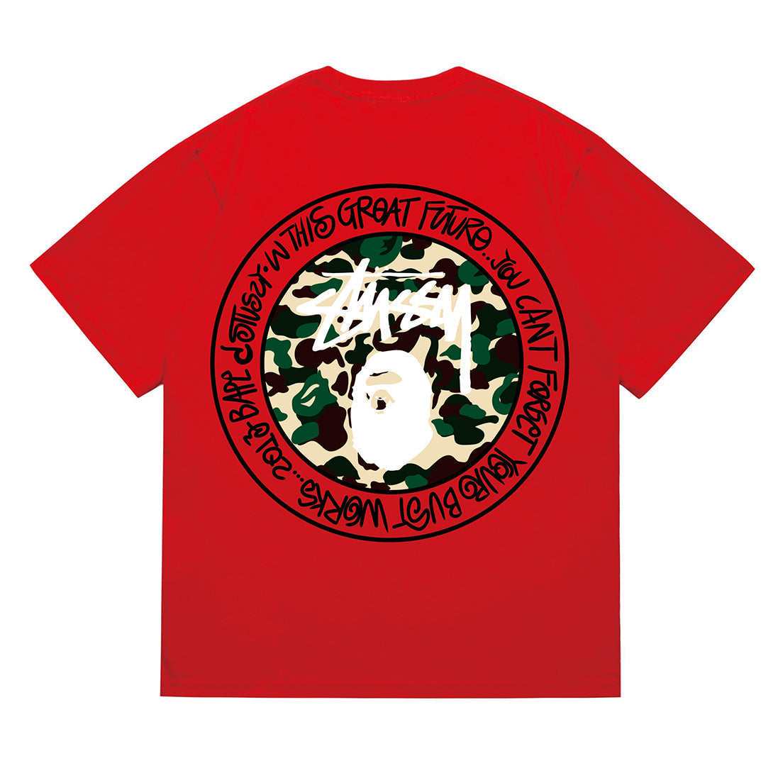 Bathing Shark and ape head print T-Shirt NextBlock