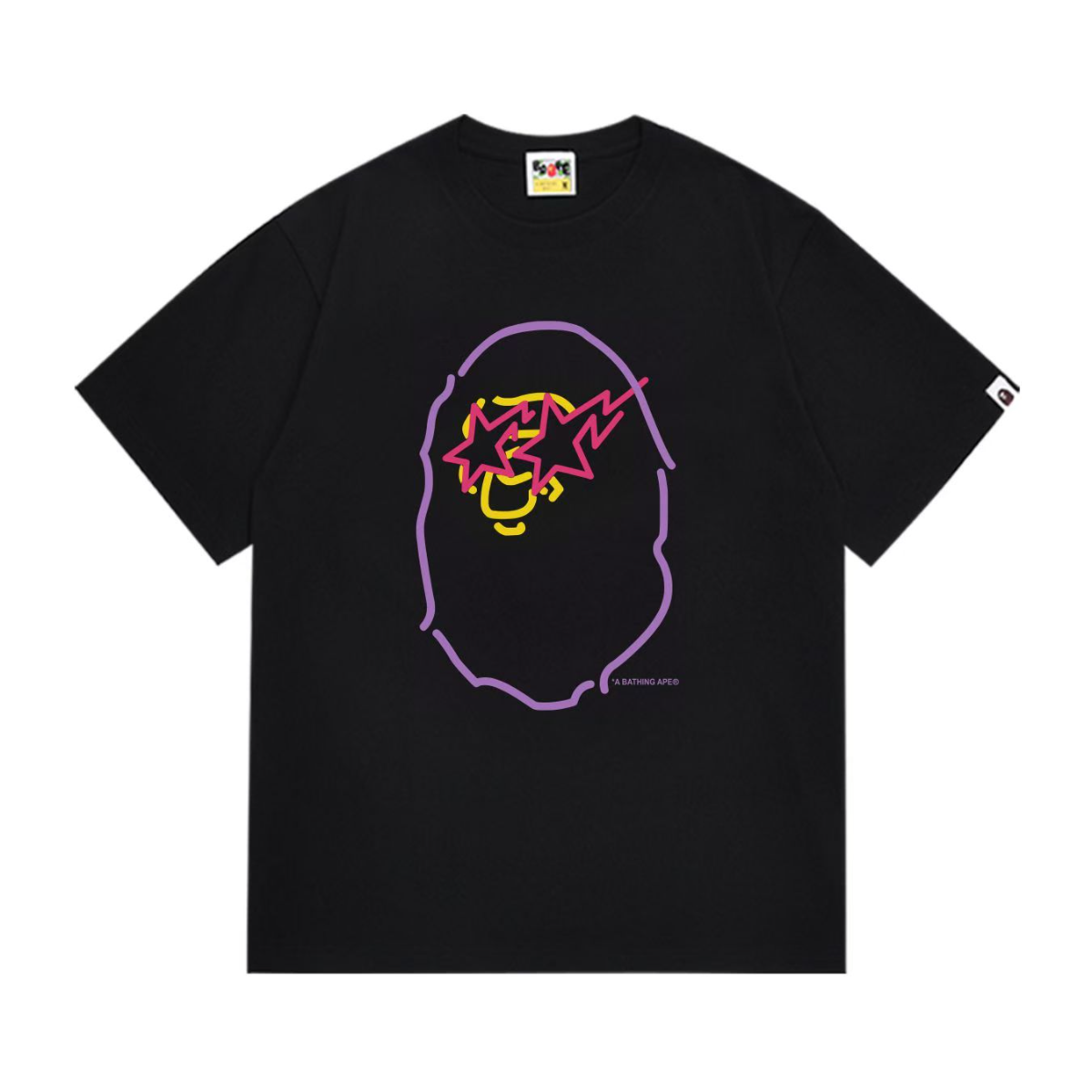 Bathing Shark and ape head print T-Shirt NextBlock
