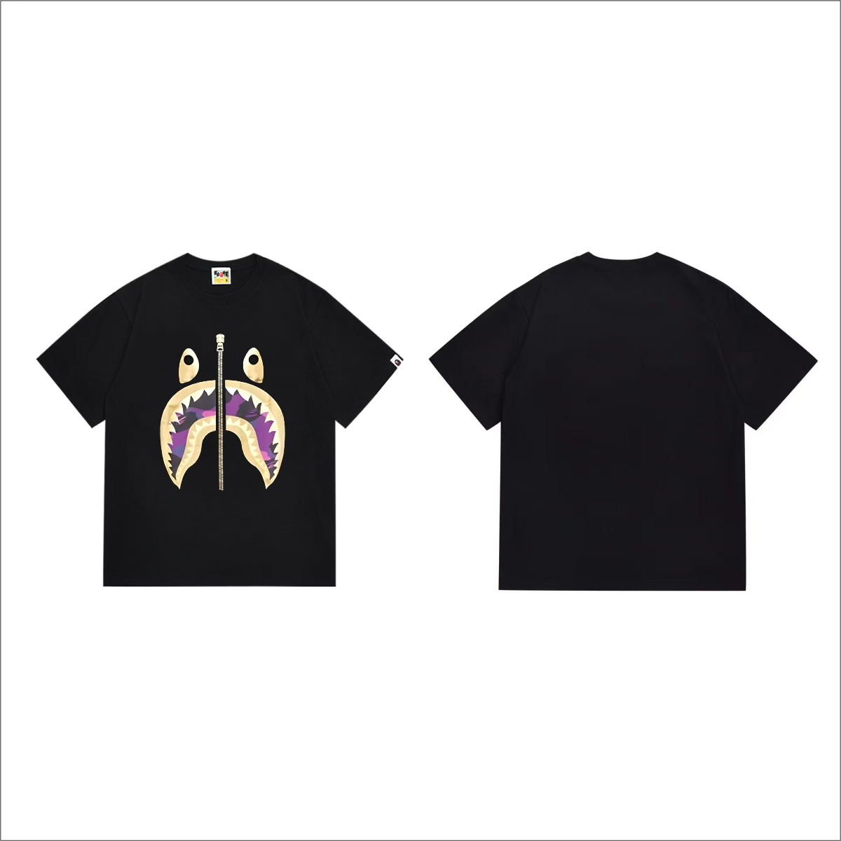 Bathing Shark and ape head print T-Shirt NextBlock