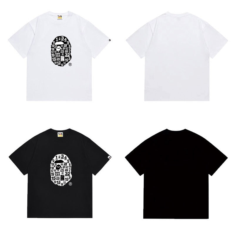 Bathing Shark and ape head print T Shirts NextBlock