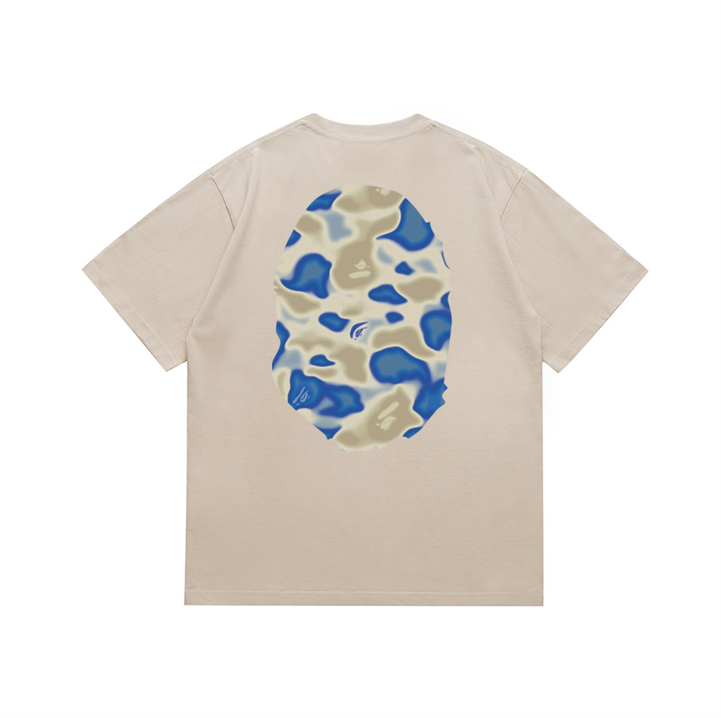 Bathing Shark and ape head print T-Shirt NextBlock