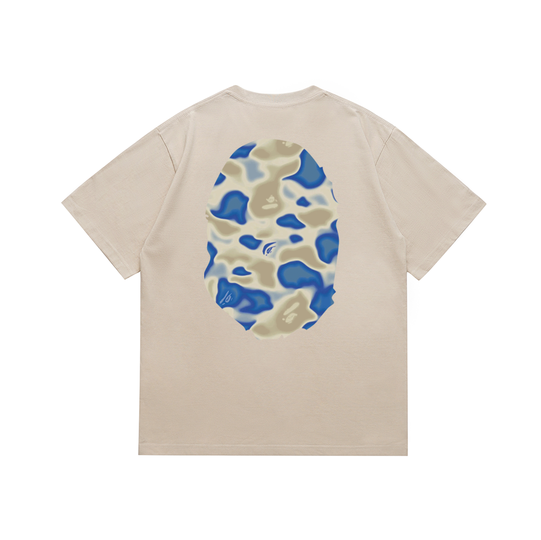 Bathing Shark and ape head print T-Shirt NextBlock