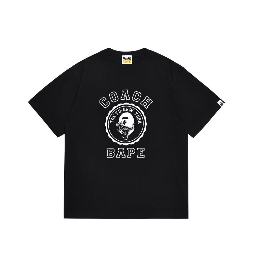 Bathing Shark and ape head print T-Shirt NextBlock