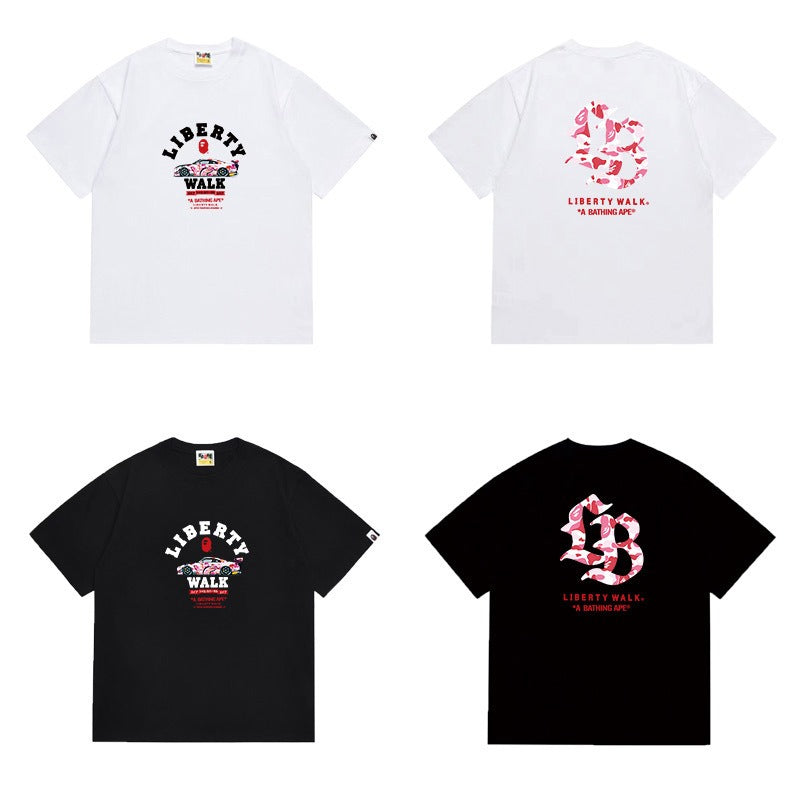 Bathing Shark and ape head print T Shirts NextBlock