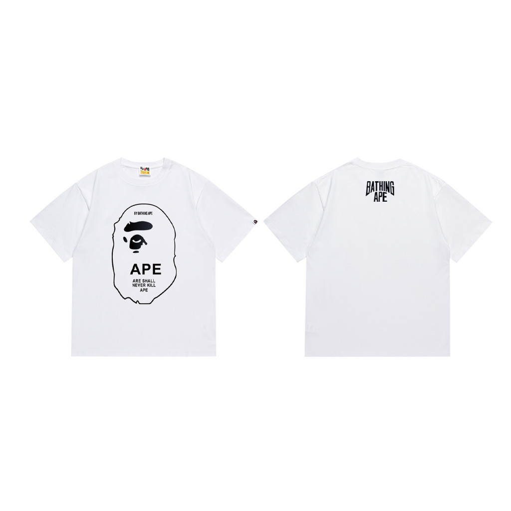 Bathing Shark and ape head print T-Shirt NextBlock