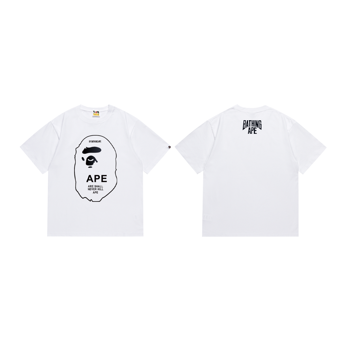 Bathing Shark and ape head print T-Shirt NextBlock