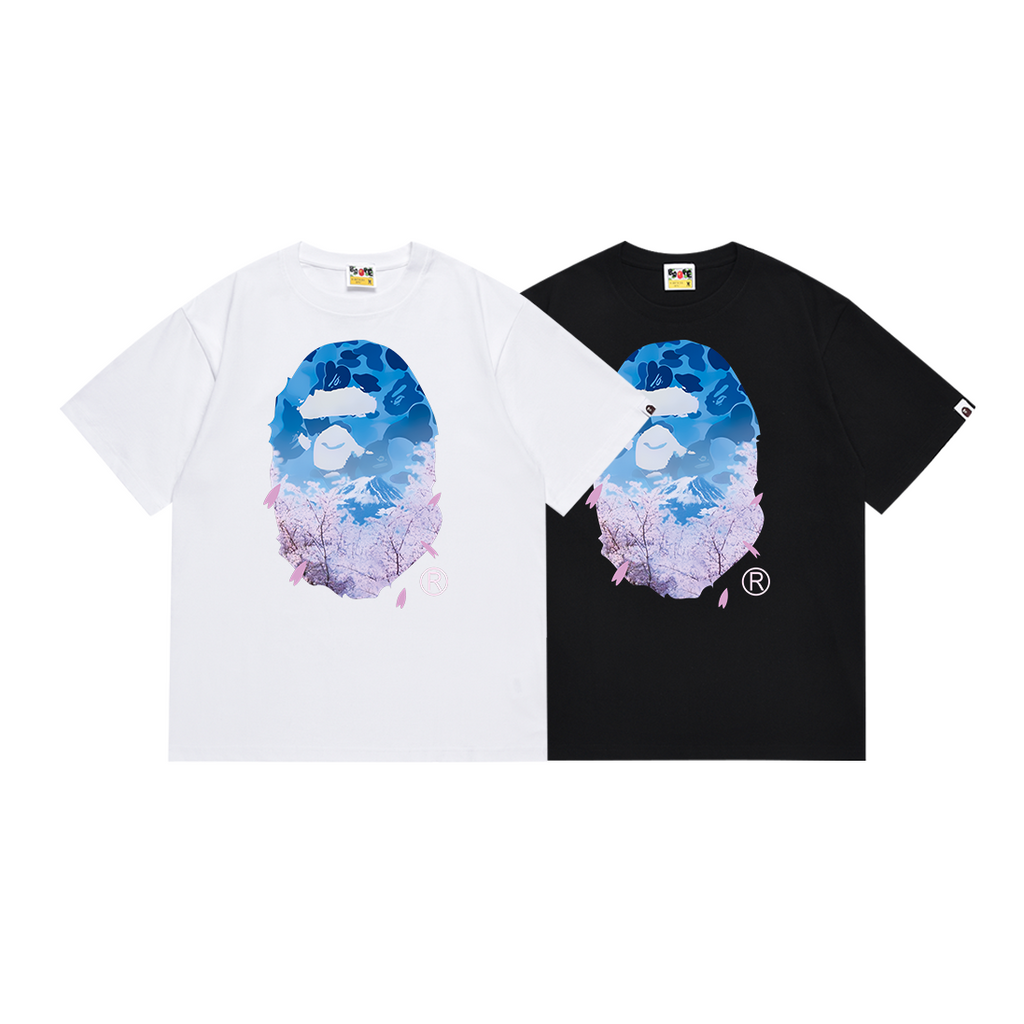 Bathing Shark and ape head print T Shirts NextBlock