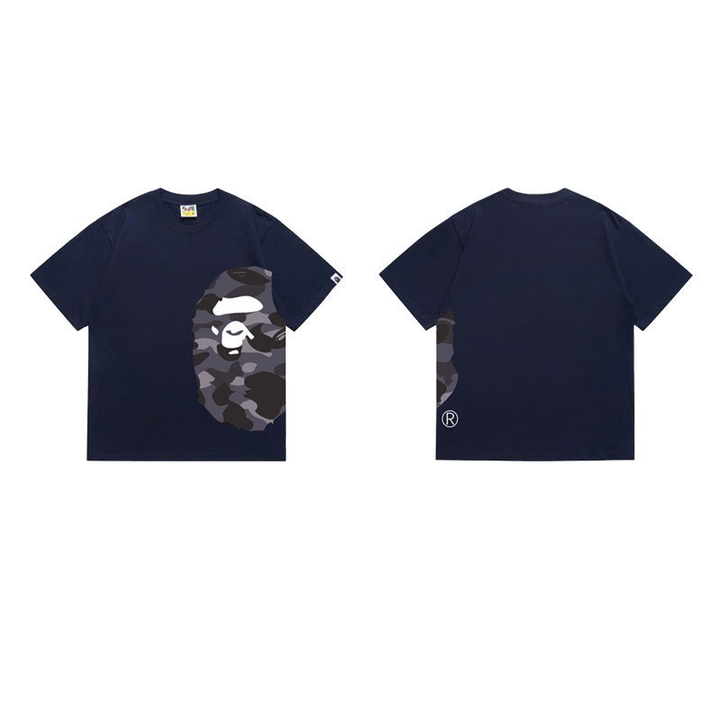 Bathing Shark and ape head print T Shirts NextBlock