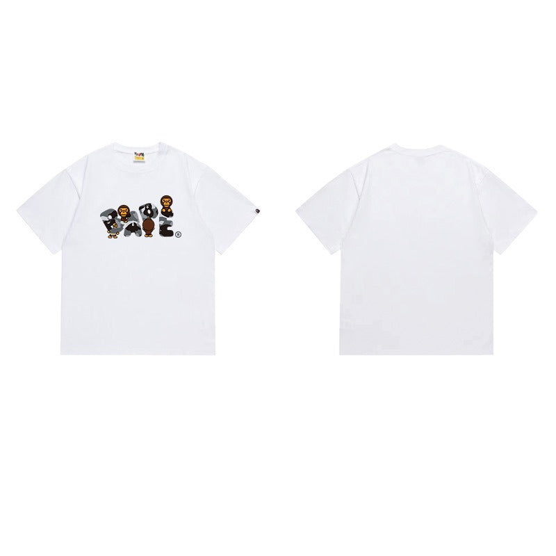 Bathing Shark and ape head print T Shirts NextBlock