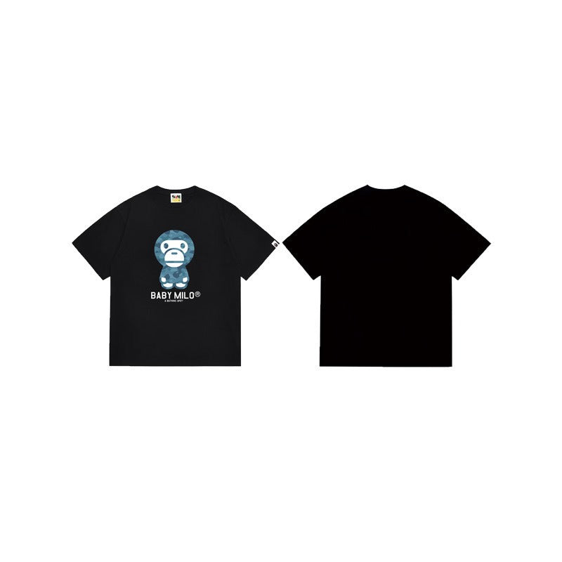 Bathing Shark and ape head print T Shirts NextBlock