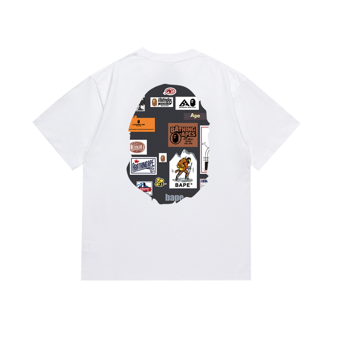 Bathing Shark and ape head print T-Shirt NextBlock