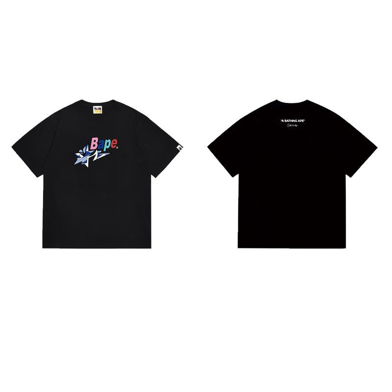 Bathing Shark and ape head print T Shirts NextBlock