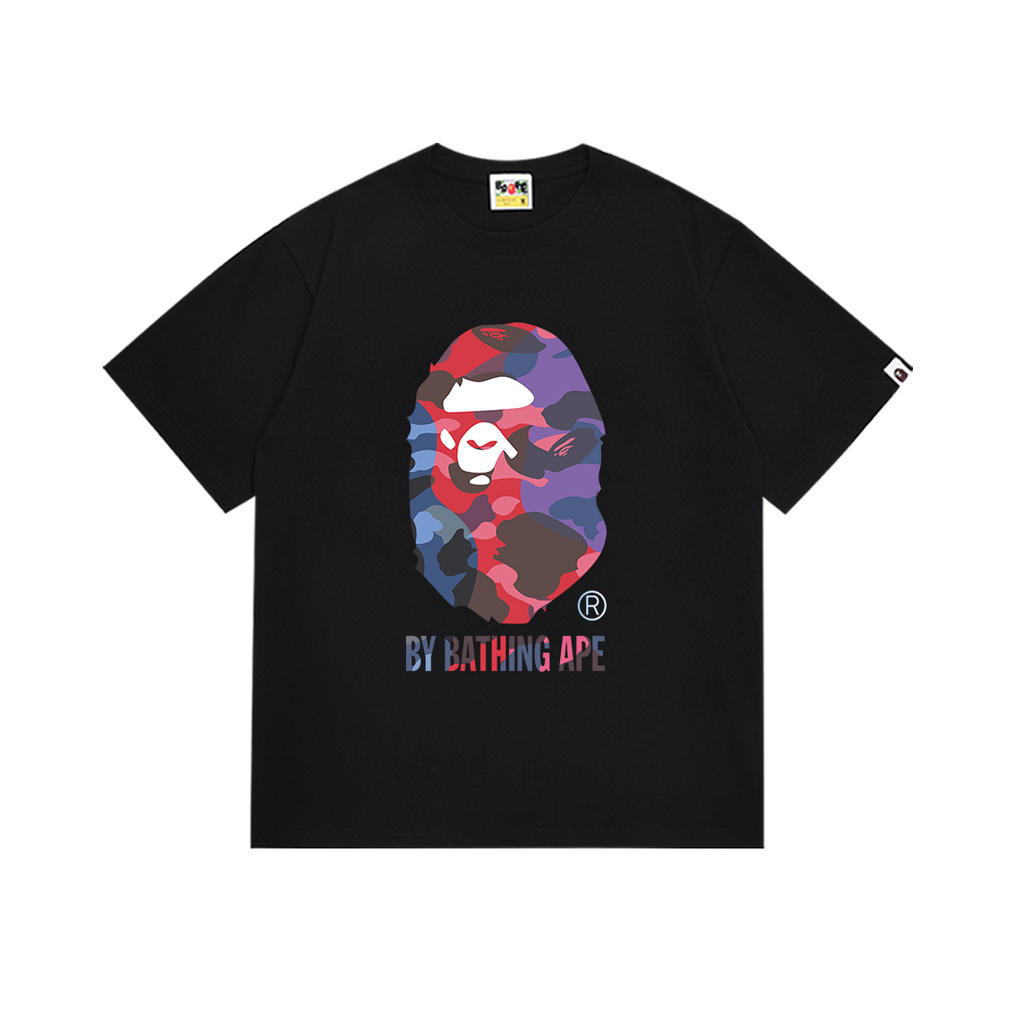 Bathing Shark and ape head print T-Shirt NextBlock