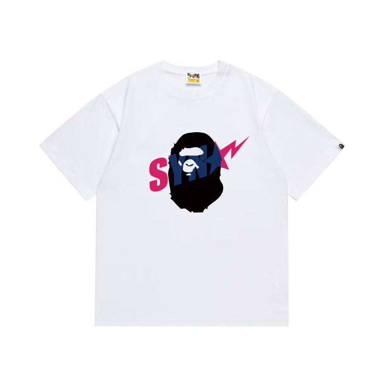 Bathing Shark and ape head print T Shirts NextBlock
