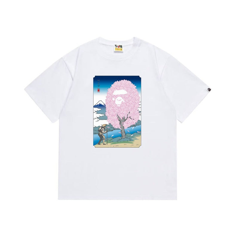 Bathing Shark and ape head print T Shirts NextBlock