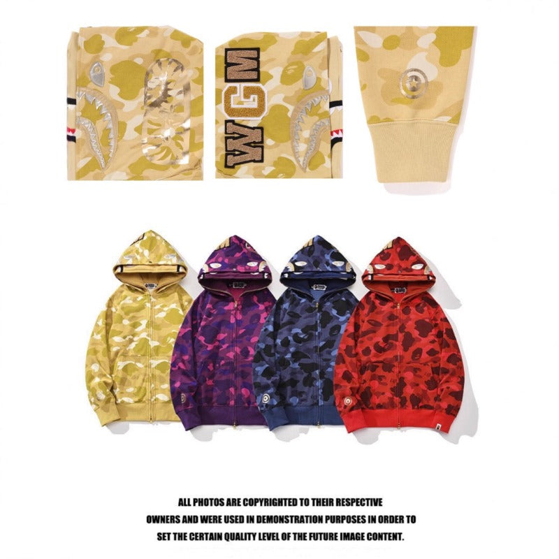 Bathing Shark and ape head print hoode BAPE year of the dragon limited double hat fall and winterembroider NextBlock