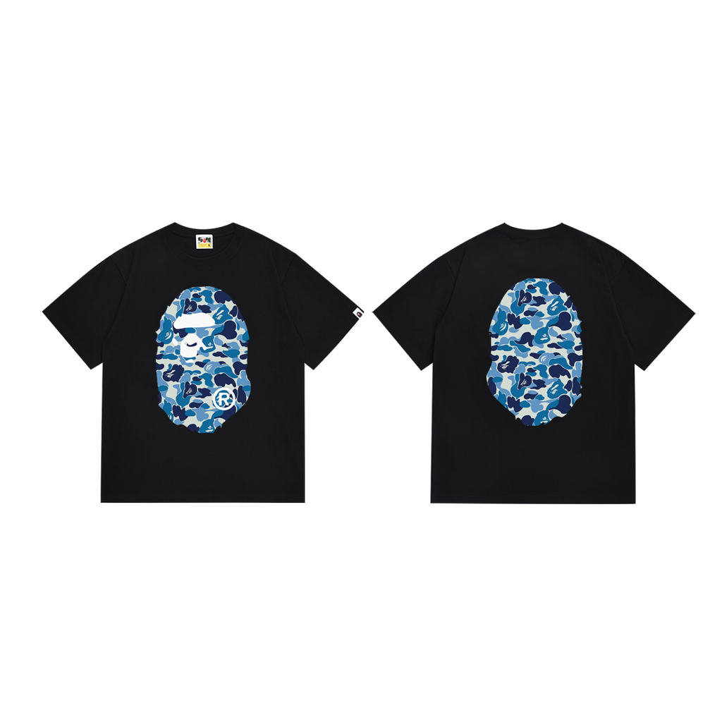 Bathing Shark and ape head print T-Shirt NextBlock