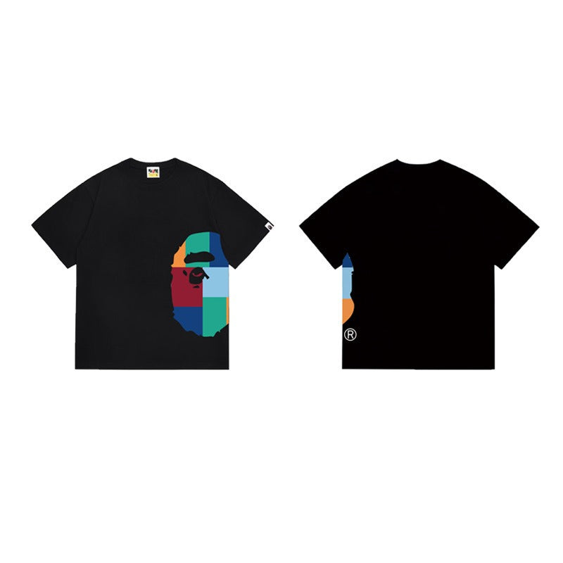 Bathing Shark and ape head print T Shirts NextBlock