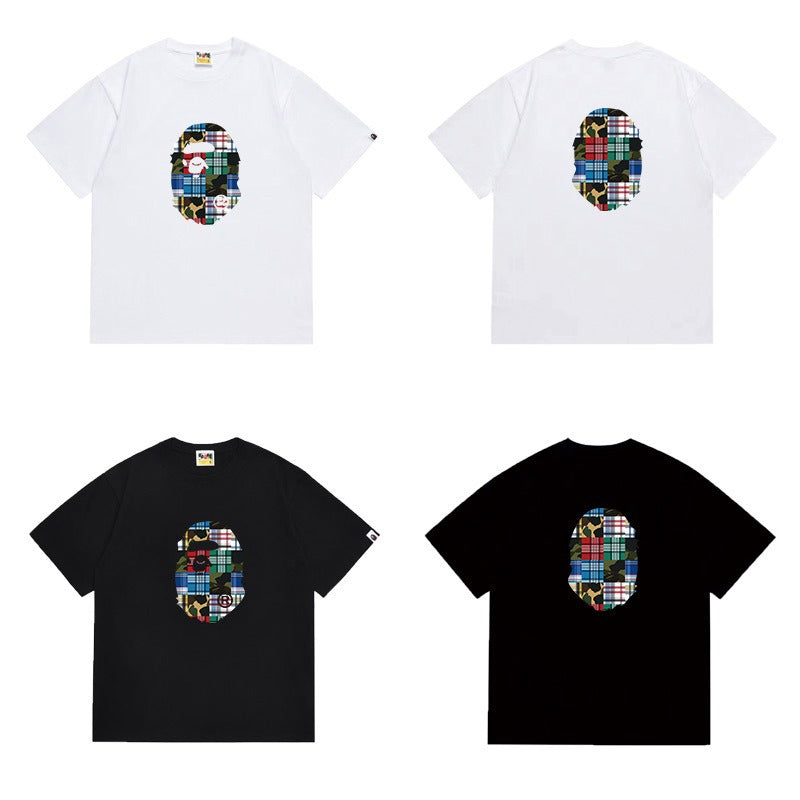 Bathing Shark and ape head print T Shirts NextBlock
