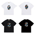 Bathing Shark and ape head print T Shirts NextBlock