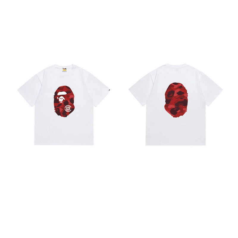 Bathing Shark and ape head print T Shirts NextBlock