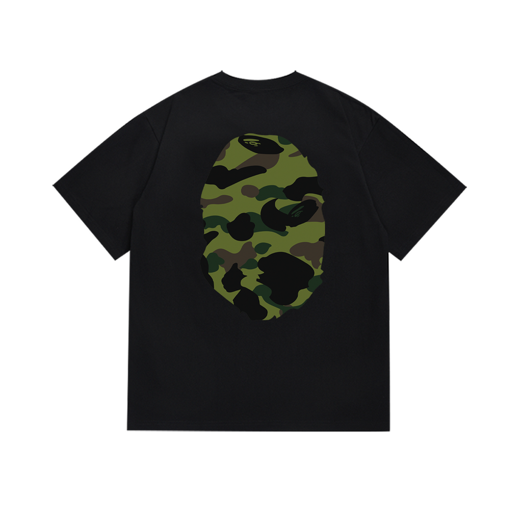 Bathing Shark and ape head print T-Shirt NextBlock