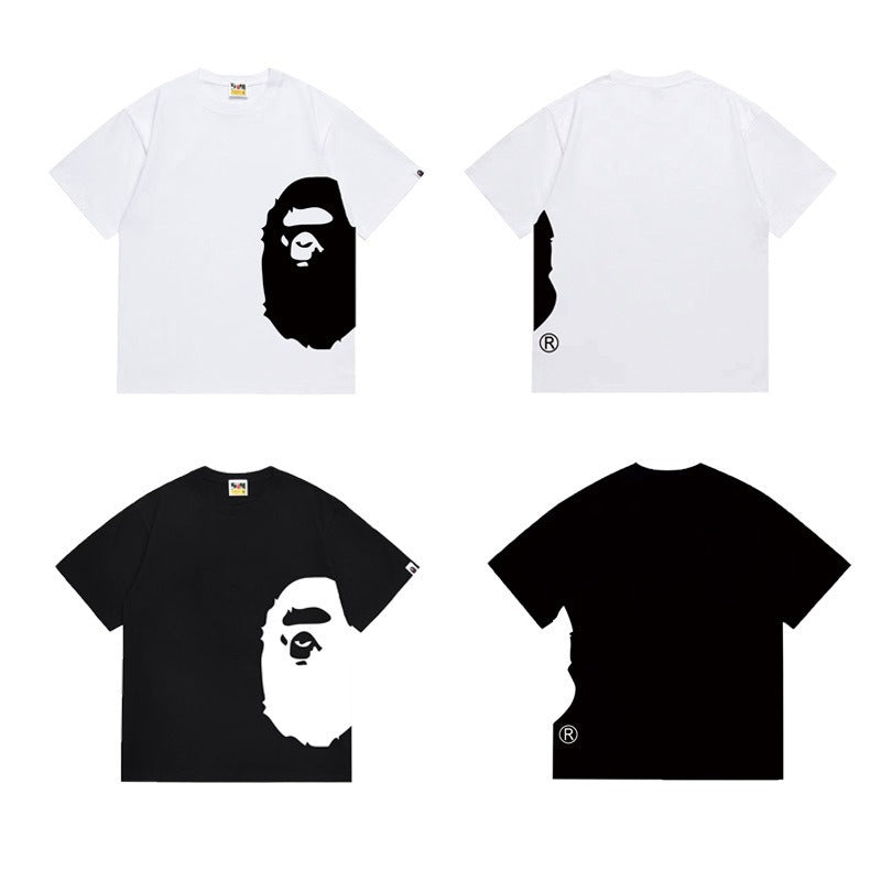 Bathing Shark and ape head print T Shirts NextBlock