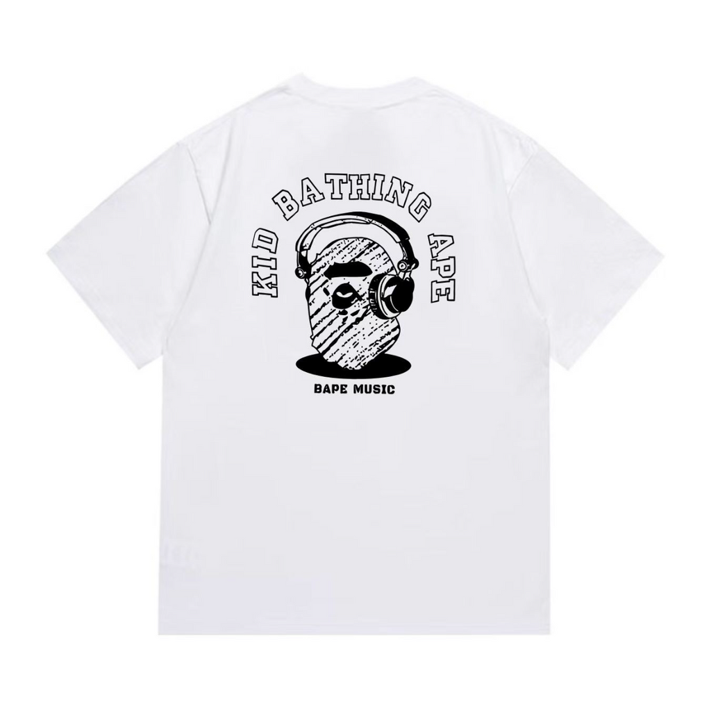 Bathing Shark and ape head print T-Shirt NextBlock
