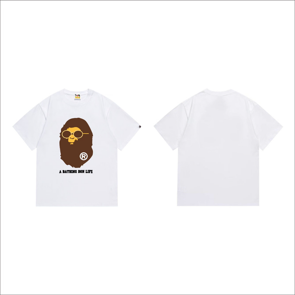 Bathing Shark and ape head print T-Shirt NextBlock