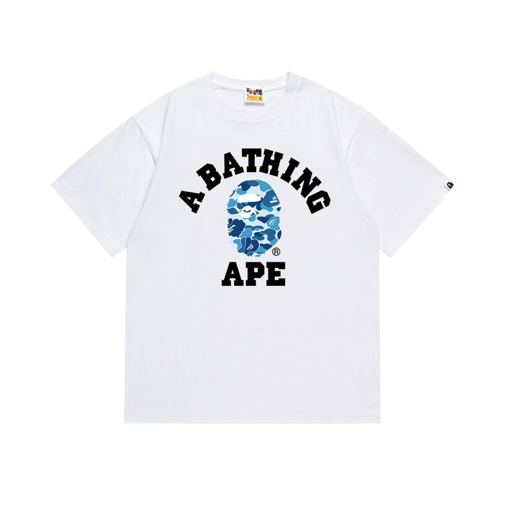 Bathing Shark and ape head print T-Shirt NextBlock