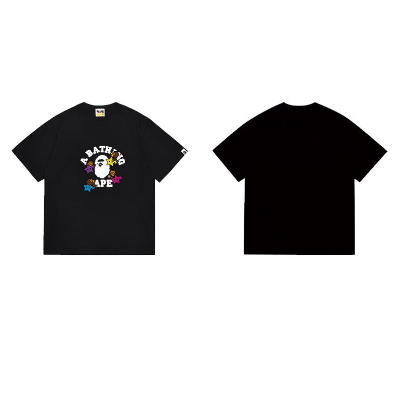 Bathing Shark and ape head print T Shirts NextBlock