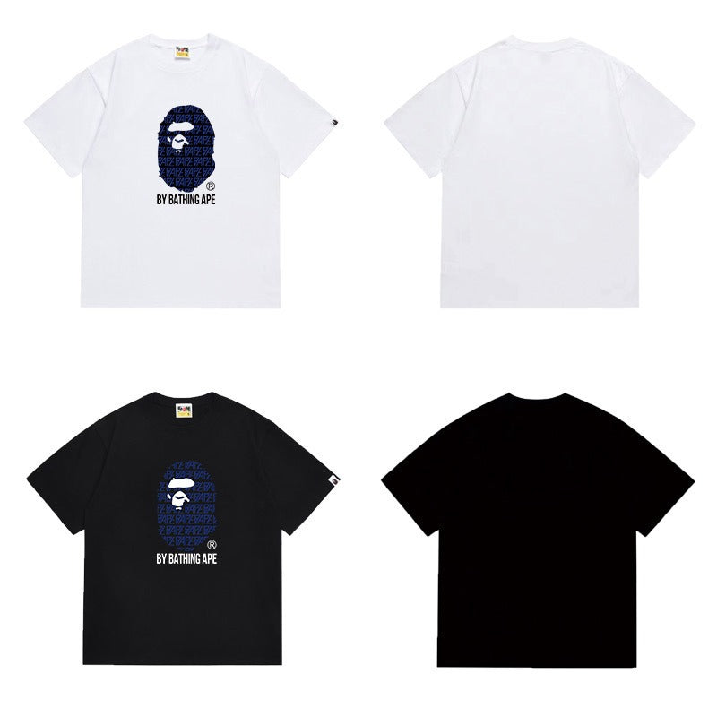Bathing Shark and ape head print T Shirts NextBlock
